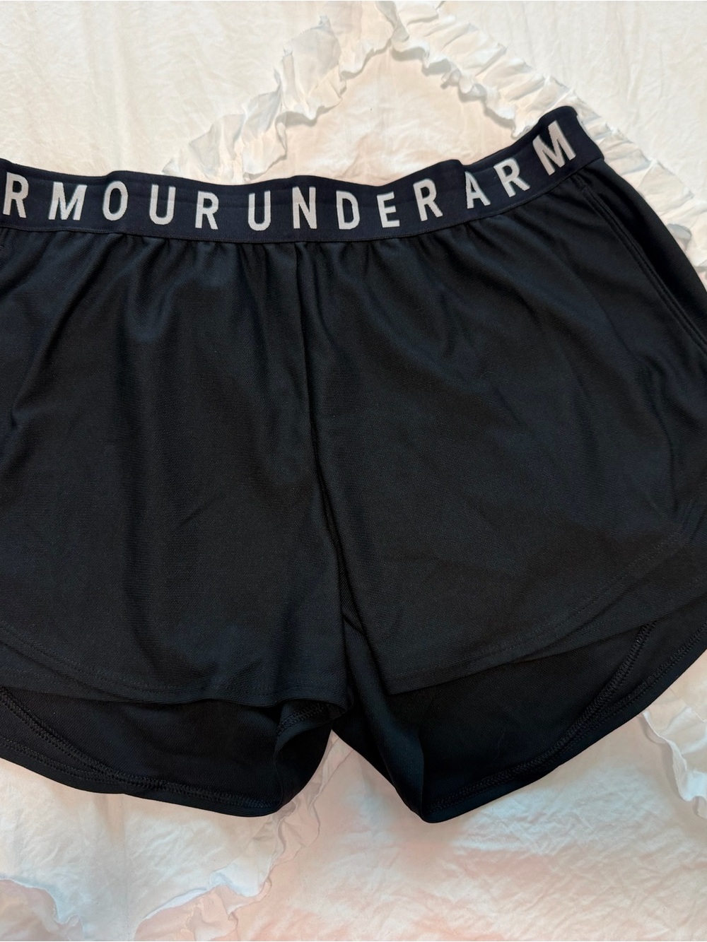 Under Armour Play Up Black Women's Elastic Logo Athletic Shorts